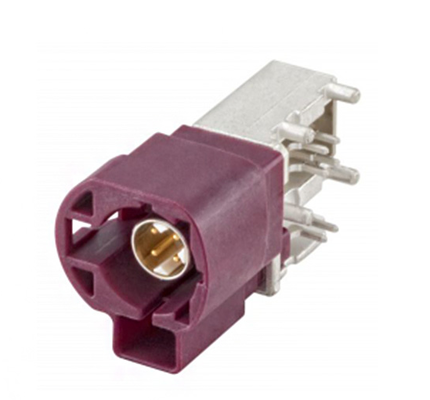 FAKRA đầu nối nam với hàn chân trung tâm và nén áo đồng; 99S20D-40MA5-BX nút góc phải (đối với PCB); màu đỏ.